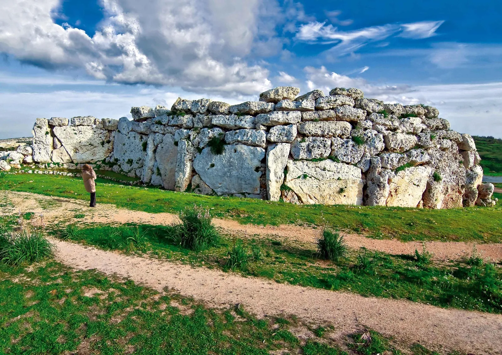 The megalithic stones of the Ġgantija Temples on Gozo