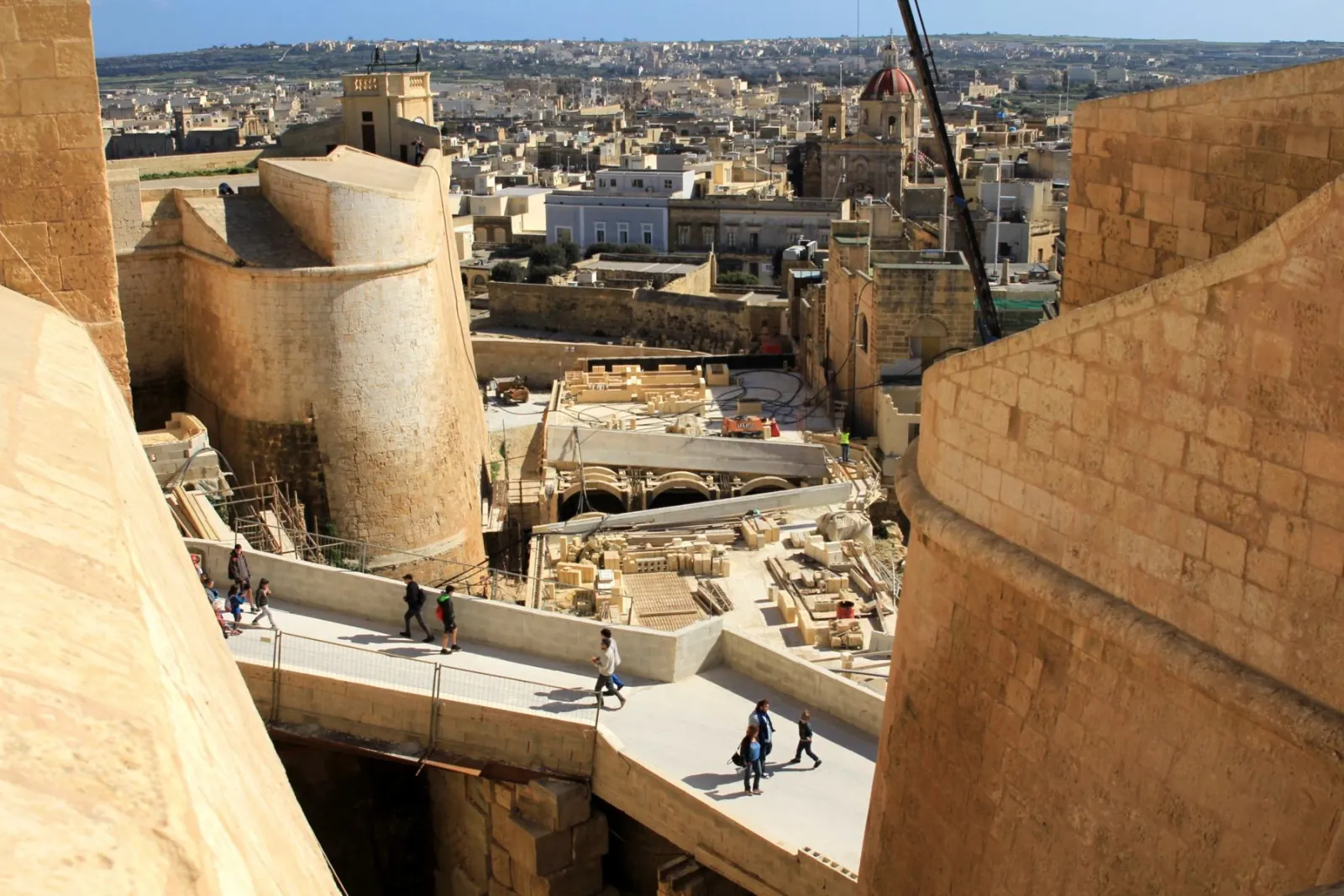 The Citadel walls above the rooftops of Victoria on Gozo